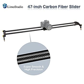【中古】LimoStudio 47-inch DSLRカメラスライダードリートラック、ビデオスタビライザー、カーボンファイバーレールシステム、滑らかな高精度軸受スライ