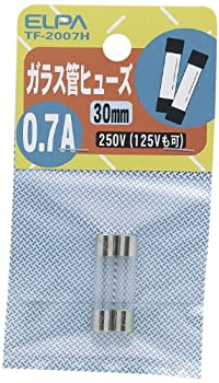 【中古】【未使用】ELPA ガラス管ヒューズ 30mm 250V 0.7A TF-2007H