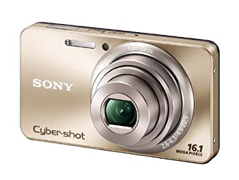 【中古】ソニー SONY デジタル写真機 Cybershot W570 1610万絵素CCD 光学ｘ5 ゴールド DSC-W570/N