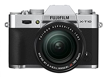 【中古】【39shop】FUJIFILM★ミラーレス一眼 X-T10 レンズキット シルバー X-T10LK-S(良い)|アトリエ絵利奈