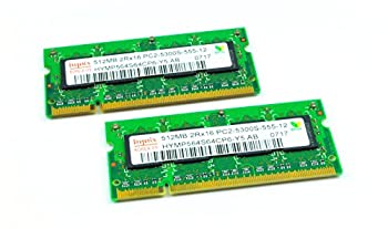 【中古】【未使用】Hynix 1GB (2x512MB) PC2-5300S DDR2 ノートパソコン Ram HYMP564S64CP6-Y5