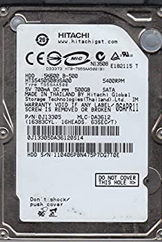 【中古】【未使用】Hitachi ハードドライブ SATA 9.5mm 500GB 2.5インチ 5400RPM HTS545050B9SA00