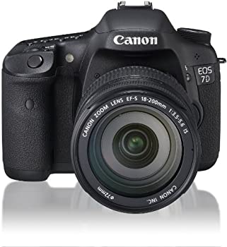 【中古】Canon デジタル一眼二眼レフ写真機 EOS 7D 水晶体一揃いの道具 EF-S18-200粍 F3.5-5.6 IS EOS7D18200ISLK
