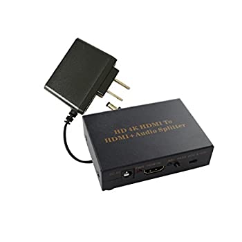 【中古】4Kx2K HDMI オーディオエクストラクター HDMIからHDMI (Spdif+R/L) オーディオスプリッター ARCコンバーターボックス パス/2.0ch/5.1ch オーディ