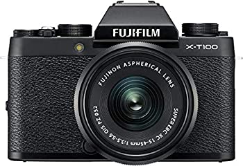 【中古】【39shop】FUJIFILM★ミラーレス一眼 X-T100レンズキット ブラック X-T100LK-B(良い)|アトリエ絵利奈