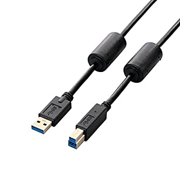 【中古】エレコム オーディオ USBケーブル USB3.0 A-B フェライトコア付 ノイズ低減 1m DH-AB3F10BK
