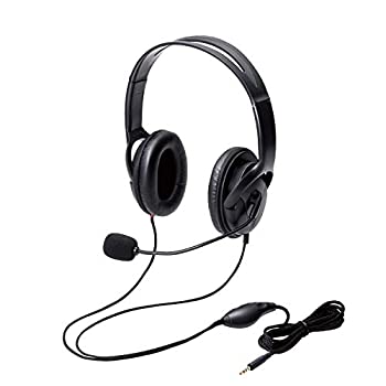 【中古】【未使用】エレコム ヘッドセット マイク 4極 両耳 オーバーヘッド 耐久コード 40mmドライバ 1.8m HS-HP23TBK