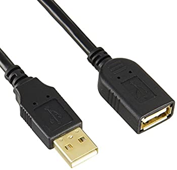 【中古】【未使用】BUFFALO USB2.0延長ケーブル カーボン素子ねり込 2m ブラック BSUAAFR220BK