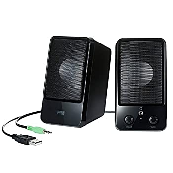【中古】【未使用】サンワサプライ USB電源マルチメディアスピーカー 4W 3.5mmステレオミニジャック接続 MM-SPL15UBK