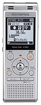 【中古】【未当て嵌める】OLYMPUS 集積回路リコーダー VoiceTrek 4GB MicroSD相応う V-842 しろがね色 V-842 SLV