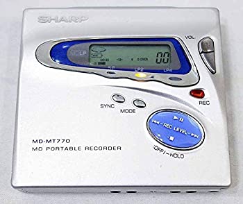 【中古】SHARP せつ然たる MD-MT770-S しろがね色 携帯型MDリコーダー （小型MD電気蓄音機/生まれ変わり/吹き込み）