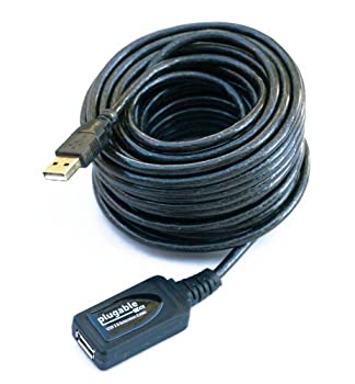 【中古】【39shop】Plugable★USB 2.0 10 メートル アクティブ延長ケーブル（タイプA オス- タイプA メス）（良い）｜アトリエ絵利奈