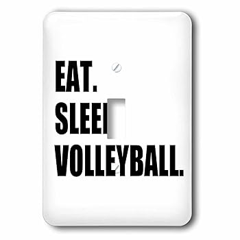 【中古】3drose LSP _ 180456 _ 1 Eat Sleep VolleyballブラックテキストBeach Volley Ball Playerスポーツファンライトスイッチカバー