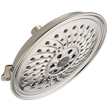 【中古】DELTA FAUCET 52687-PN 3設定 H2O キネティック トラディショナル レインカンシャワーヘッド 光沢ニッケル