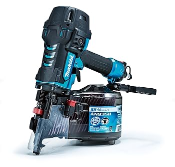 【中古】マキタ(Makita) 90粍高圧エア湖釘打 青 エアダスタ付 AN935HM