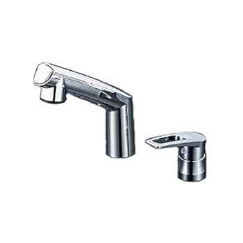 【中古】KVK 洗面用シングルレバー混合水栓（湯側回転角度規制） KM5271TA