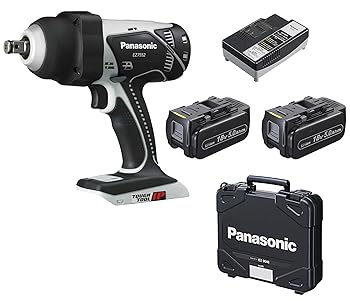 【中古】パナソニック 申し受ける差しひびき鍵 18V 5.0Ah蓄電池容器に並べる×2個/申し受ける器/容れもの付 高トルクレンチ 軽さ2.6kg・470N・m IP56 EZ7552LJ2S-H 薄墨色
