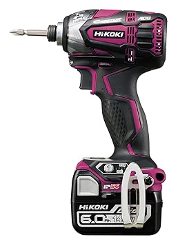 【中古】HiKOKI(ハイコーキ) 14.4V 充電式 インパクトドライバ フレアレッド 蓄電池2個・充電器・ケース付 ビット別売 WH14DDL2(2LYPK)(R)