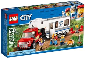 【中古】レゴLEGO シティ キャンプバンとつまみ上げる貨物自動車 60182 立ちはだかる 手あそび 御坊っちゃん