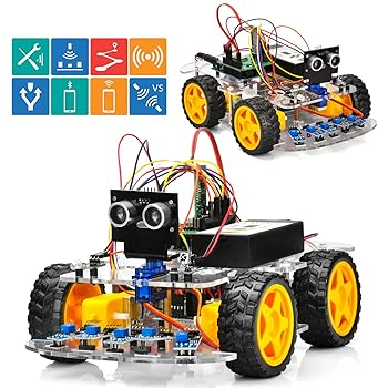 【中古】OSOYOO オープンソース ロボットカー 電子部品 スターターキット Arduino適用チュートリアル付 超音波測定 障害物回避 追跡 Android APPでコント