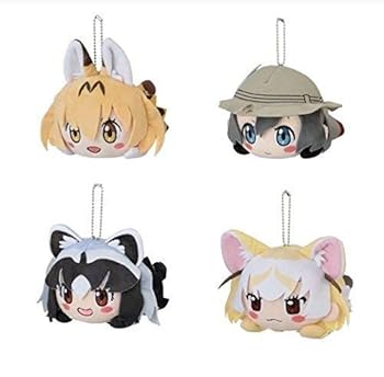 【中古】けものフレンズ 寝そべり ぬいぐるみ “サーバル ＆ カバン ＆ アライグマ ＆ フェネック”　全4種セット画像