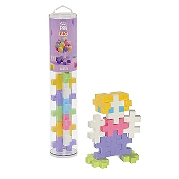 【中古】PLUS PLUS ビッグ ? オープンプレイチューブ ? 15ピースパステルカラーミックス ? 作り上げる 構築物 STEM/STEAM 手あそび 繋ぎ合わせる 大きな謎合わせ立ちはだかる 幼
