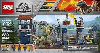 【中古】LEGO ジュラシック・ワールド ディロフォサウルスの軍事基地襲いかかる 75931 精神的な統合一揃いの道具