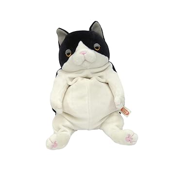 【中古】シナダグローバル もちシリーズ もちねこ ハチワレ M 14×14×22cm ぬいぐるみ ネコ アニマル MONE-0230H