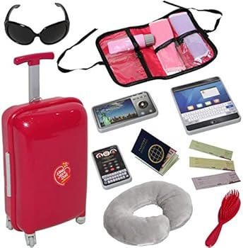 【中古】人形向け旅行用スーツケース アクセサリー 18インチ人形向け 旅行用枕・パスポート・アクセサリー