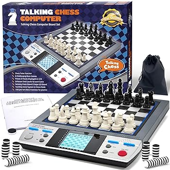 【中古】[iCore] 電子トラベル用 喋る磁気チェスボード 8つのゲームを搭載 持ち運びゲームボード コンピューターチェスセット チェスボードチェッカー ス