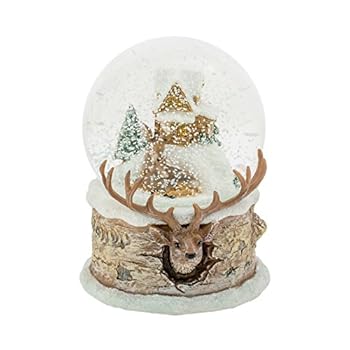 【中古】ローマン 鹿 家族 ミュージカル クリスマス Glitterdome 100mm