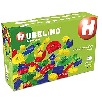 【中古】HUBELINO Marble Run - 128-Piece Run Elements Expansion Set - the Original Made in Germany - Certified and Award-Winning Marble Run - 10