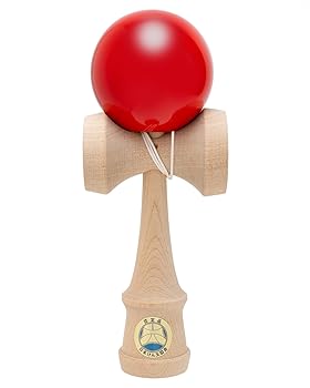 【中古】オンダOnda けん玉 日本けん玉協会認定 検定 競技用 けん玉名人 匠 レッド 交換用ひも付