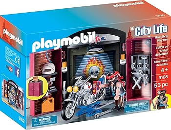 【中古】PLAYMOBIL 自動二輪車販売店仕掛ける