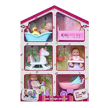 【中古】ジェーシートイズJC Toys Toys Lots to Love Babies - ビニール人形 5インチ 3個と アクセサリー6個と 再利用可能なボックスプレイハウスのギフ