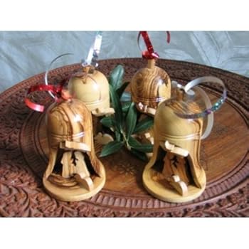 【中古】4 Olive Wood Bell Christmas Ornaments From Bethlehem by Holy Land Imports [並行輸入品] 11,153円