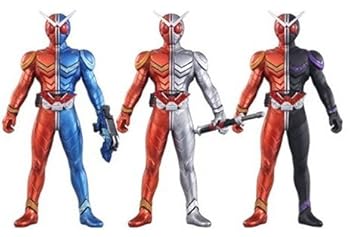 【中古】東映ヒーローネットXプレミアムバンダイ限定 ライダーヒーローシリーズＷ ＥＸ 仮面ライダーＷ ヒートスタイル３体セット ヒートメタル重塗装版