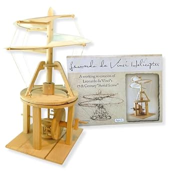 【中古】あおぞらAozora レオナルド・ダ・ヴィンチの木製科学の科目ひな型 ヘリコプタ