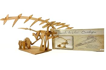 【中古】あおぞらAozora レオナルド・ダ・ヴィンチの木製科学模型 羽ばたき鳥形飛行機