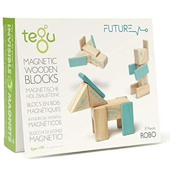 【中古】Tegu Robo Magnetic Wooden Block Set by Tegu [並行輸入品]