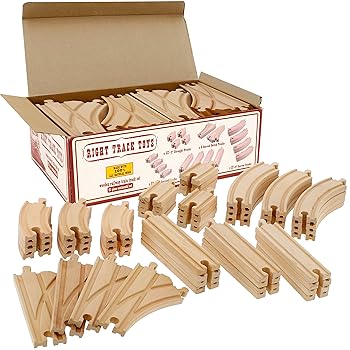 【中古】Right Track Toys すべての主要なブランドを含むトーマスと100％の互換性木製列車のトラックセット52ピースパック