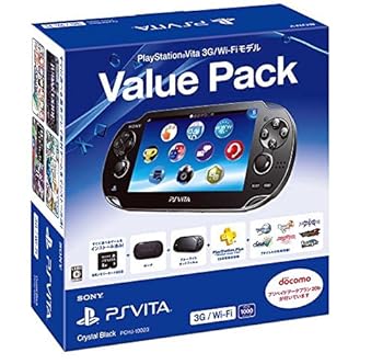 【中古】PlayStation Vita Value Pack 3G/Wi-Fiモデル クリスタル・ブラック【メーカー生産終了】