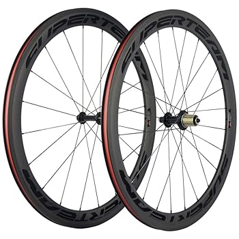 【中古】ウィンドブレーバイク SUPERTEAM 50mm クリンチャ ーホイールセット700c 23mm ロードバイク カーボン ホイール ブラック