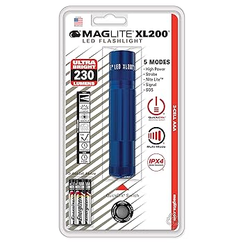 【中古】MAGLITEマグライト XL200-S3116 LED閃光電球ともし火 青碧