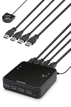 【中古】エレコム USBうつり変わり器 パソコン→4界面 USB3.0→4界面 手元取り替えっこ 黒いこと U3SW-T4