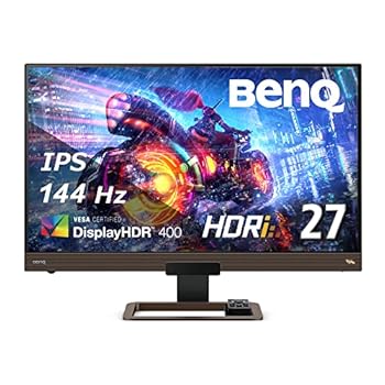 【中古】BenQ MOBIUZ EX2780Q ゲーミングモニター 27in/IPS/DisplayHDR400/WQHD/144サイクル/5ms/遠隔操作/2.1ch金棒引き/HDMI/DP/USB Type-C
