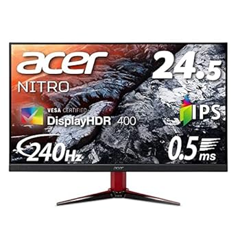 【中古】日本エイサー Acer ゲーミングモニター Nitro VG252QXbmiipx 24.5インチ IPS 非光沢 フルHD 0.5ms GTG, Min.240Hz HDMI G-SYNC Compatible VESA