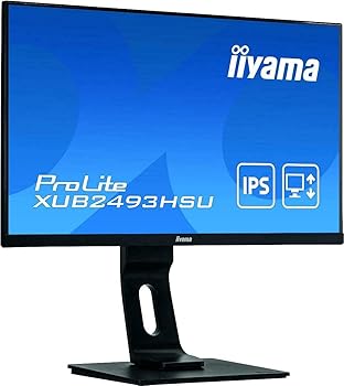 【中古】二十日鼠電子計算機 iiyama 管する 見せびらかす XUB2493HSU-B123.8型/IPS遣りかたノングレア非光輝/広可視性角/昇降スィーベルチルトピボット/192
