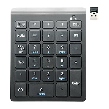 【中古】ミヨシ MCO Windows用 ワイヤレステンキー 2.4GHz接続 5列・28キー アイソレーション式 ブラック TEN24G01/BK