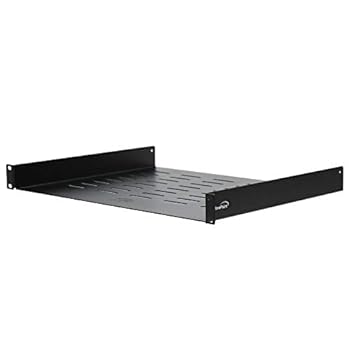 【中古】NavePoint ユニバーサルラックトレイ 通気棚 1U 黒いこと 深さ350粍 下唇なし パソコン・周辺機器-その他